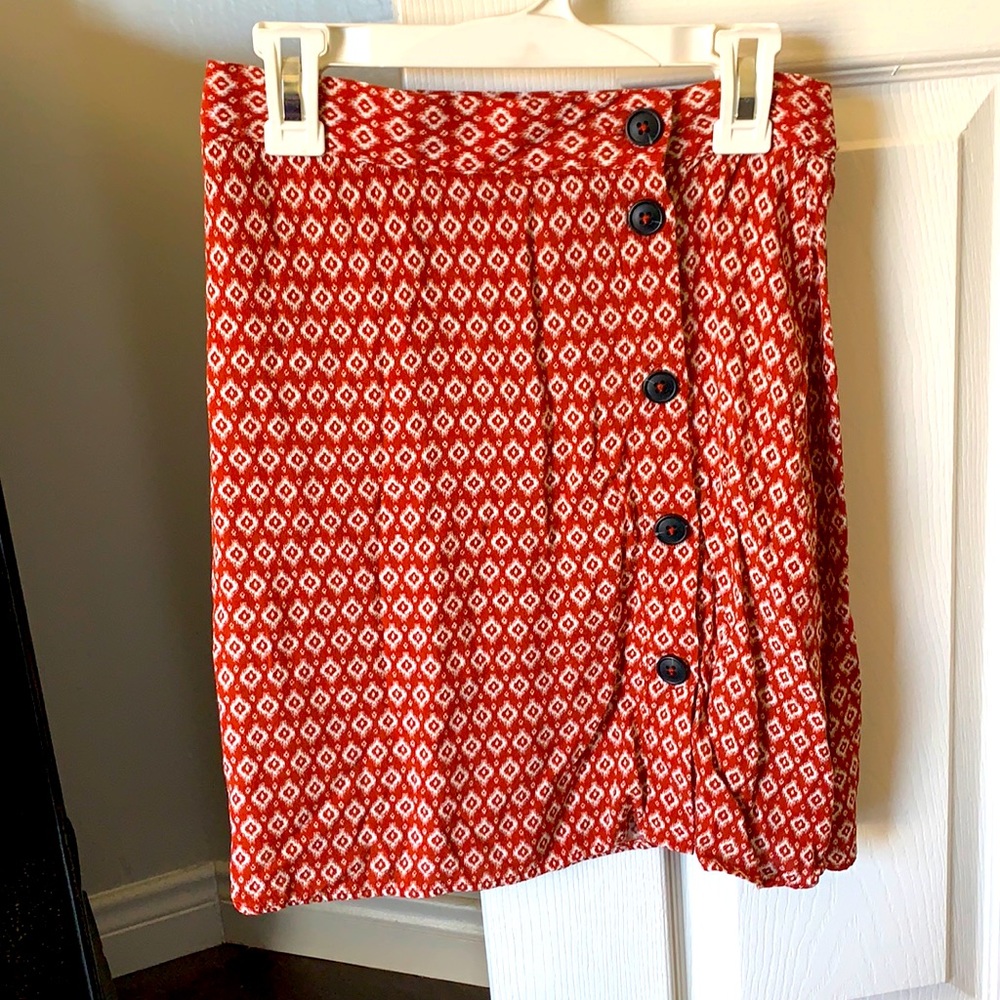 Red button up skirt